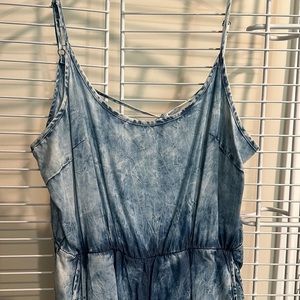 Denim Open Back Romper